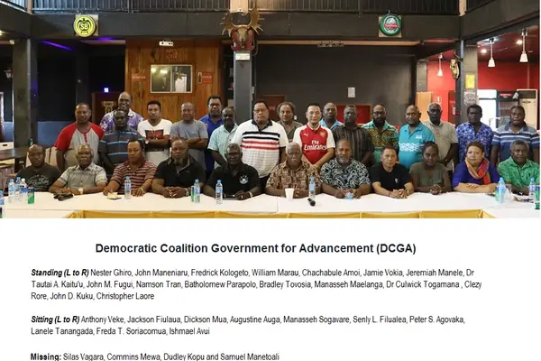 DCGA consists of OUR Party, Kadere Party, Democratic Alliance Party and Peoples First Party.
