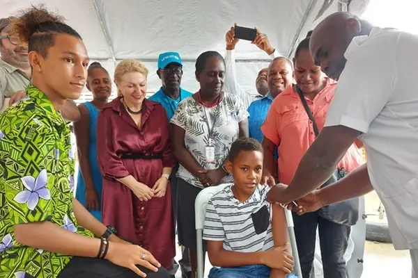 17 years old Joshua Pryor and 12 years old Moses Jr Nokali are the first two to receive the Pfizer vaccine.