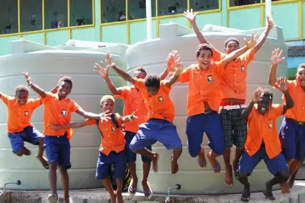 Water tanks to St. Joseph's Tenaru school are one of the many examples of Australia's Direct Aid Program.