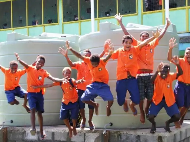Water tanks to St. Joseph's Tenaru school are one of the many examples of Australia's Direct Aid Program.