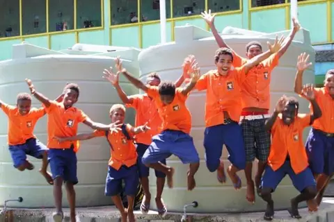 Water tanks to St. Joseph's Tenaru school are one of the many examples of Australia's Direct Aid Program.
