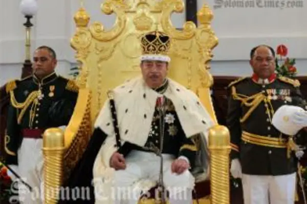 King George Tupou V at his crowning in 2008.