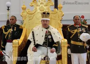 King George Tupou V at his crowning in 2008.