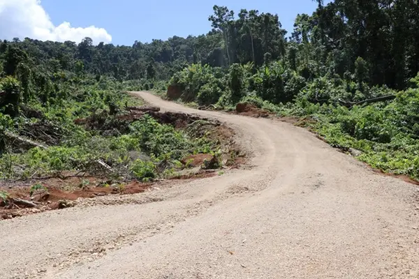 Part of the road construction from Baro to Warihito.