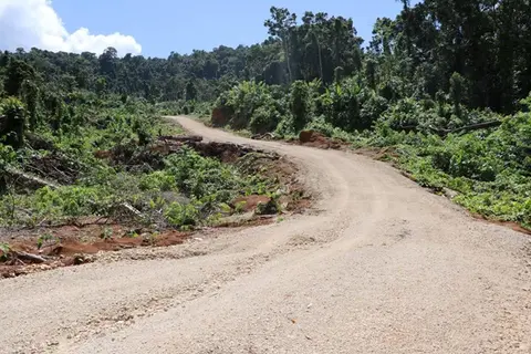 Part of the road construction from Baro to Warihito.