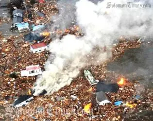 Devastating images of the earthquake and tsunami that struck Japan flashed across TV screens in Honiara.