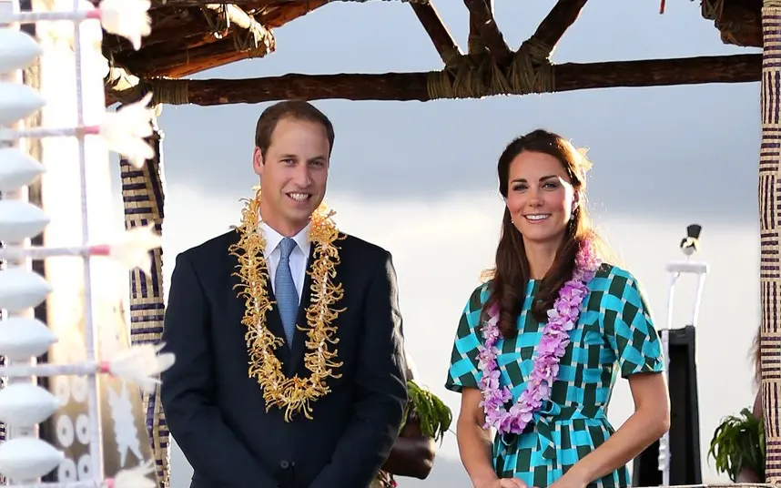 The Duke and Duchess of Cambridge during their visit to the Solomon Islands last year.