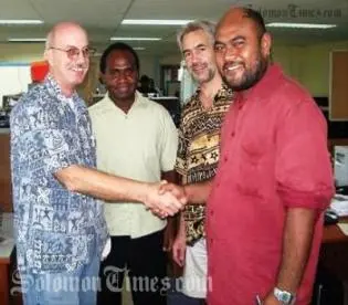 Dr Charles G Kick, Community Development Manager of CSP and David Junior Ma'ai, PFNet Manager signed on behalf of their respective organizations.