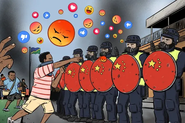 In the immediate aftermath of the Honiara riots, the CCP sought to blame Australia, the US and Taiwan for instigating the unrest. In the weeks that followed, CCP officials were also active in pushing a narrative that ‘foreign forces with ulterior motives’ were aiming to smear the relationship between Solomon Islands and China.