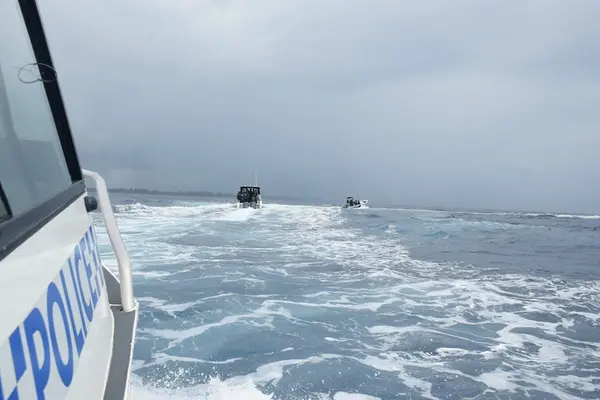 Solomon Islands police patrolling the border with PNG.