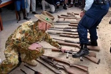 In 2000, under the terms of the Townsville Peace Agreement, the Regional Assistance Mission to the Solomon Islands (RAMSI) launched its first gun amnesty. This aimed to collect and destroy between 2,640 and 3,520 illegally held, mass-manufactured small arms.