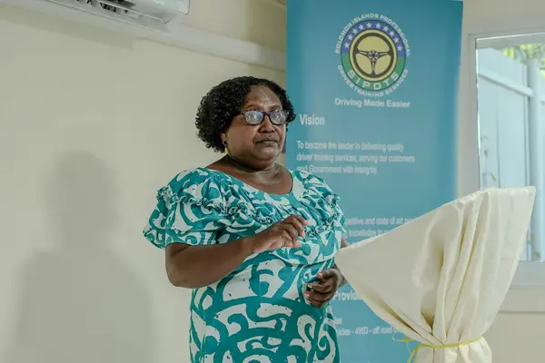 SIPDTS Director Joyce Lelau acknowledging Australia’s ongoing support to the school and the importance of safe driving for women in the PALM scheme.