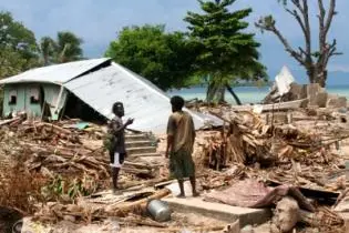 The aftermath of the 2007 tsunami disaster, that hit the Western Province.