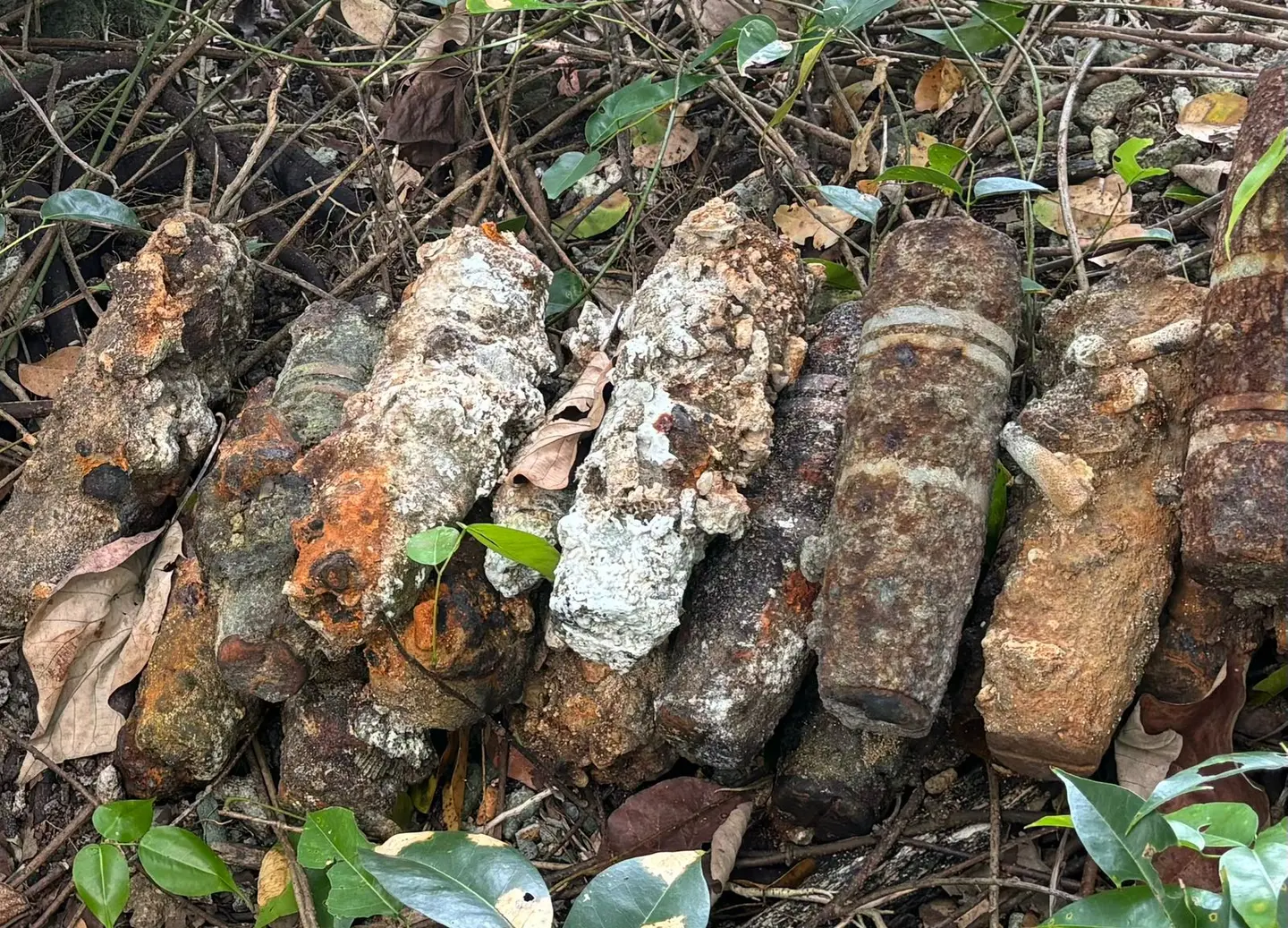 UXOs identified during the reconnaissance - to be destroyed during Operation Render Safe 2024.