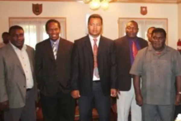 PM Philip and Finance Minister with some of the MPs that were sworn in.