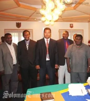 PM Philip and Finance Minister with some of the MPs that were sworn in.