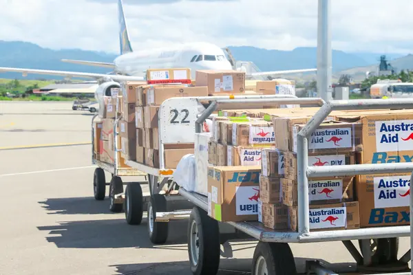 Much needed health supplies flown in by Australia.