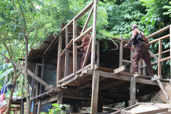 HCC has begun the demolition of illegal houses behind Multi-Purpose Hall and USP Centre.