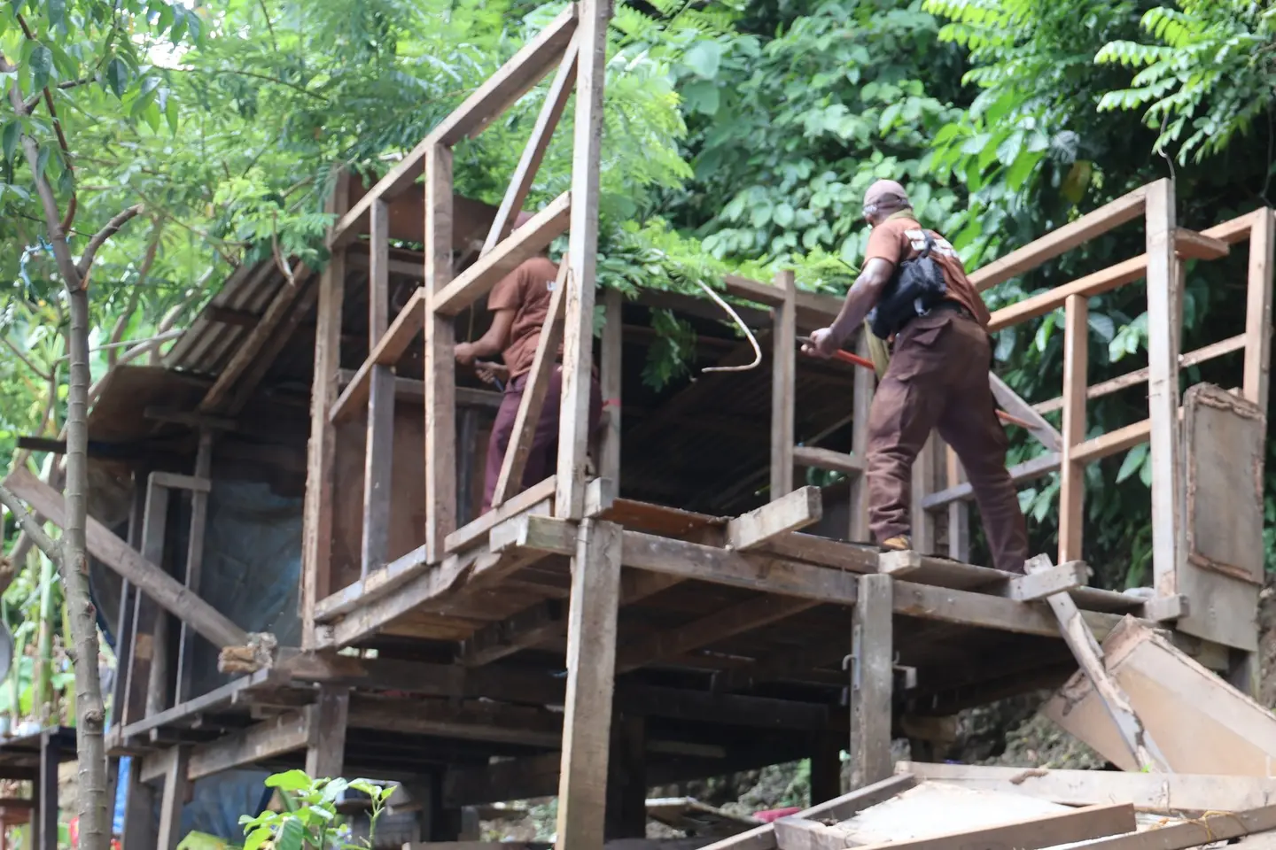 HCC has begun the demolition of illegal houses behind Multi-Purpose Hall and USP Centre.
