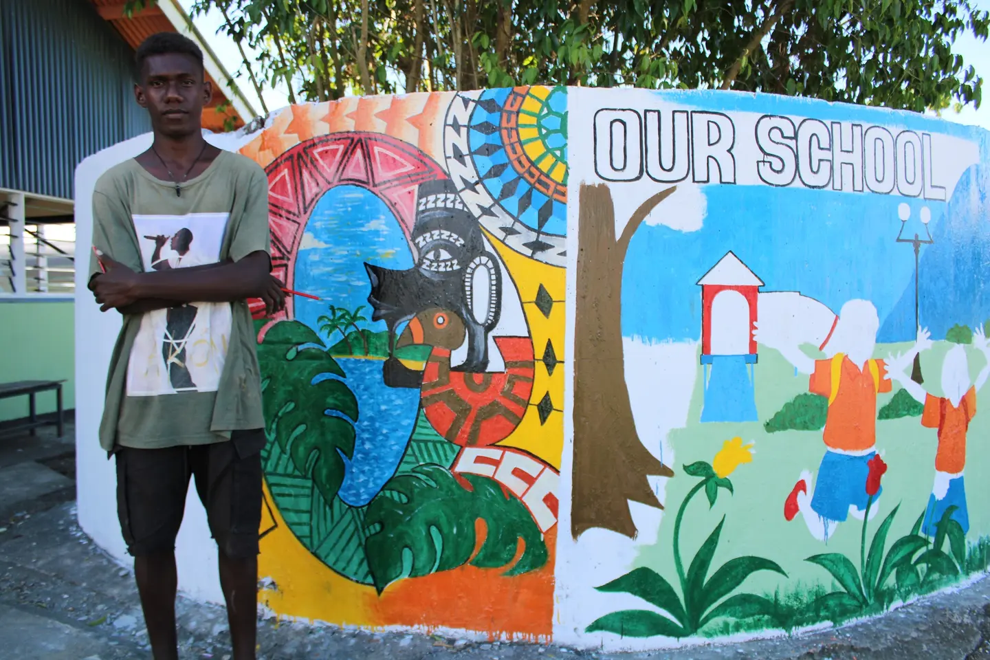 Timothy takes great pride in knowing that his artwork will leave a lasting impression on the school for years and decades to come.