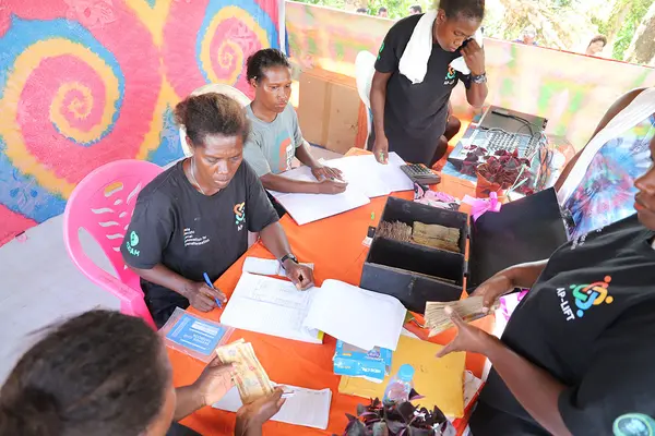 The Women's Savings Group responded with 96 bags of rice for Kokona when Cyclone Harold hit the country earlier this year.