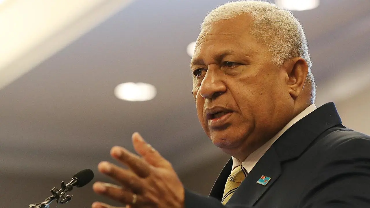 "Geopolitical point-scoring means less than little to anyone whose community is slipping beneath the rising seas," said Fiji Prime Minister Frank Bainimarama.