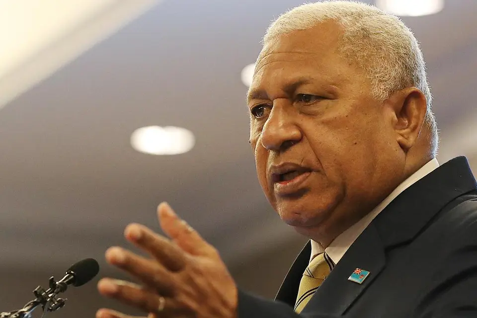 "Geopolitical point-scoring means less than little to anyone whose community is slipping beneath the rising seas," said Fiji Prime Minister Frank Bainimarama.