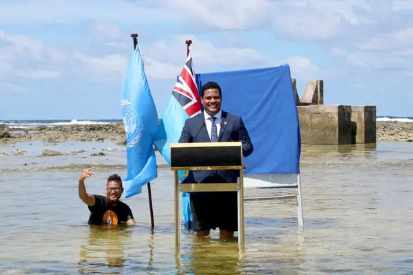 Kofe grabbed global attention for his nation of 12,000 people last year when he addressed a global climate conference standing ankle deep in the sea to illustrate Tuvalu was “sinking”.