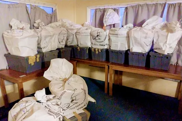 Ballot boxes safe and secure with counting to start soon.