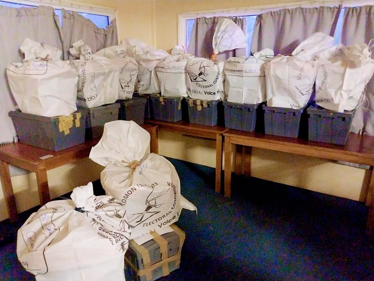 Ballot boxes safe and secure with counting to start soon.