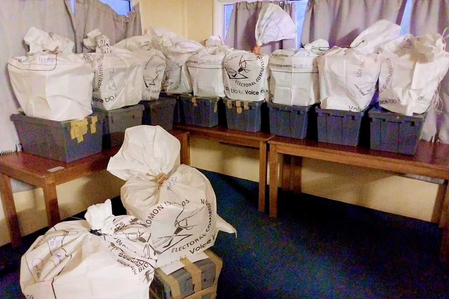 Ballot boxes safe and secure with counting to start soon.