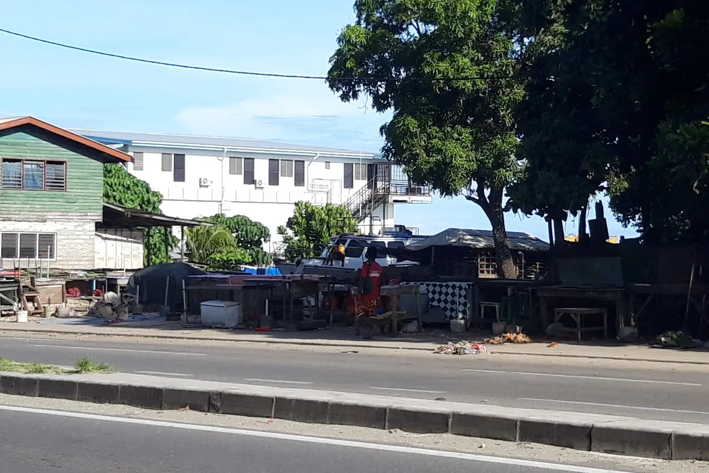 A deserted market at the fishing village.