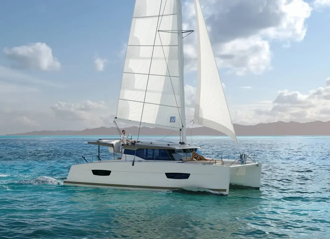 The yacht is similar in size and color to the one pictured.