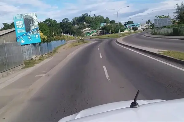Honiara during lockdown, an empty stretch of what is normally a busy part of Honiara town.