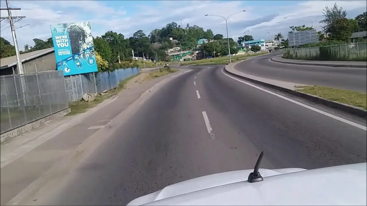 Honiara during lockdown, an empty stretch of what is normally a busy part of Honiara town.