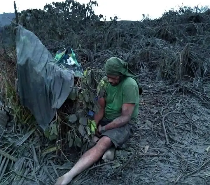 Timote Ake who lost his house and all his belongings on Mango, Ha'apai.