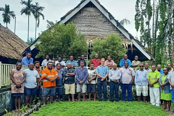 Officials from the Ministry of Lands and MUPG Executive and Senior Managers in Kirakira.