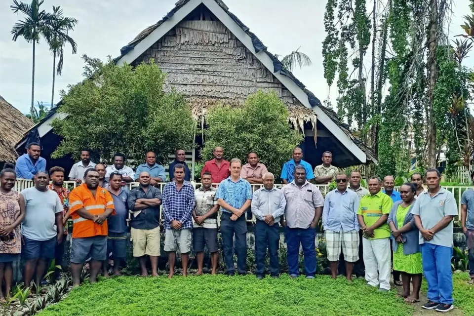 Officials from the Ministry of Lands and MUPG Executive and Senior Managers in Kirakira.