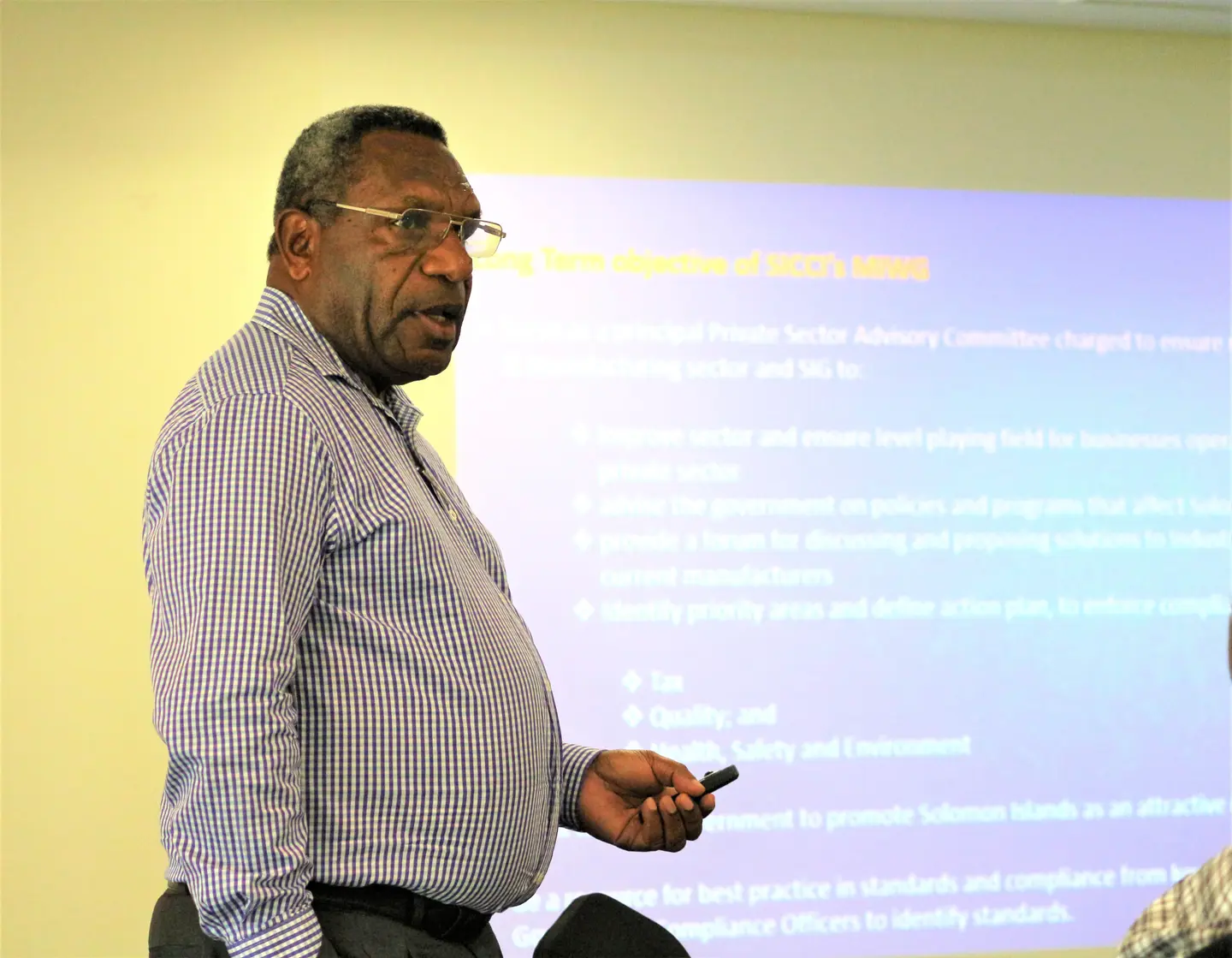 Manufacturing Industry Working Group (MIWG) Chairman and Chief Executive Officer (CEO) of South Pacific Oil (SPO), Mr Carson Korowa said the MIWG will support SICCI as an advisory body to ensure regular and informed communication between the manufacturing sector and SIG.