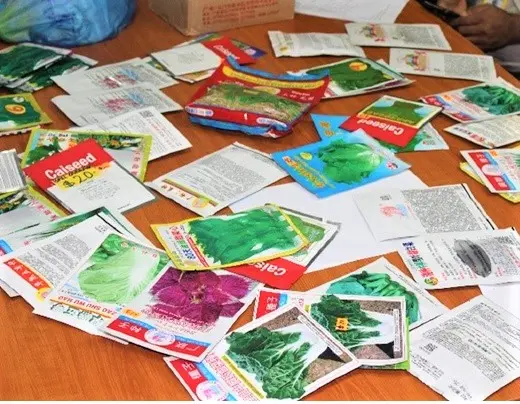 Seeds confiscated during the operation.