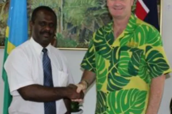 Jeremiah Manele and Matt Anderson after signing the subsidary agreement.
