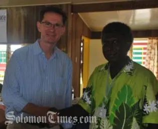 RAMSI Special Coordinator and Choieul's Premier, Jackson Kiloe during the Premier's conference on Choiseul.
