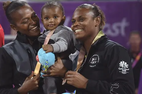 The Vanuatu pair have been labelled the "Super-Mums" during the Gold Coast Games.