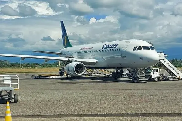 Solomon Airlines touches down with the AstraZeneca vaccine.