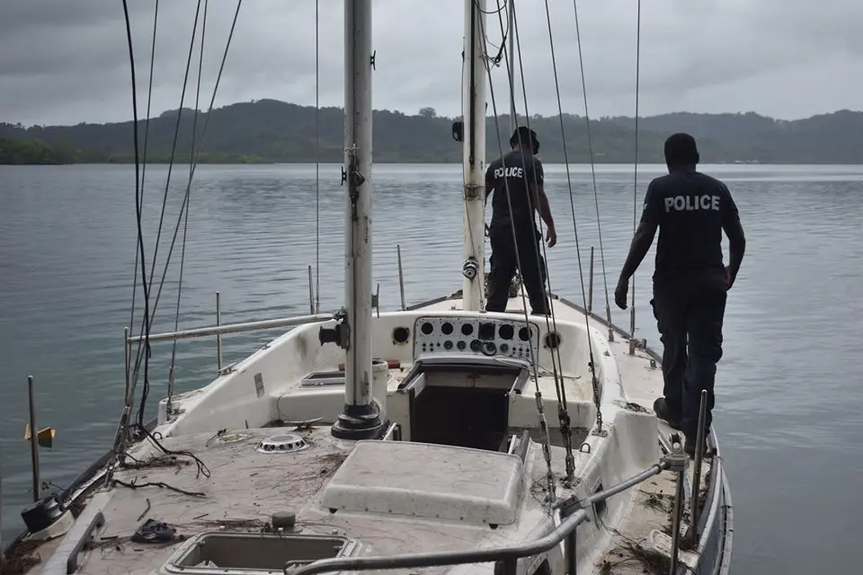 The yacht was destroyed at sea between Ngela and Guadalcanal.