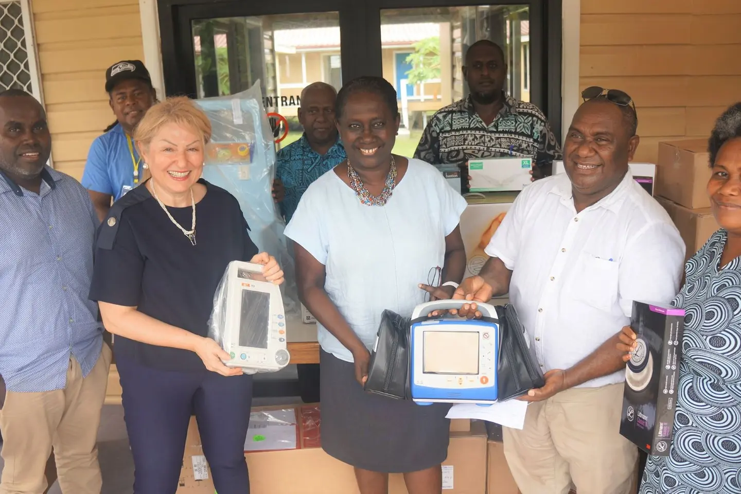 WHO met with MHMS and NRH officials on Thursday to hand over supplies and equipment for the isolation centres.