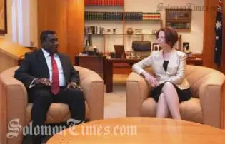 PM Lilo during his bilateral talks with Australia's Prime Minister Julia Gillard.