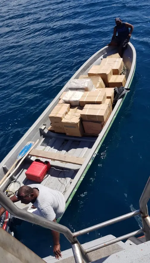 The much needed medical supplies offloaded from Patrol Boat will be distributed throughout the Province.