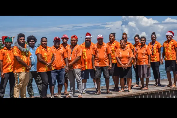 The Tourism Solomons team doing their best to get into the Christmas spirit as Honiara, now free of curfew, slowly returns to calm following the recent unrest.