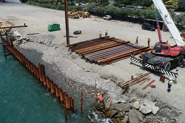 Ongoing development of the domestic terminal at the Honiara Port, Point Cruz.